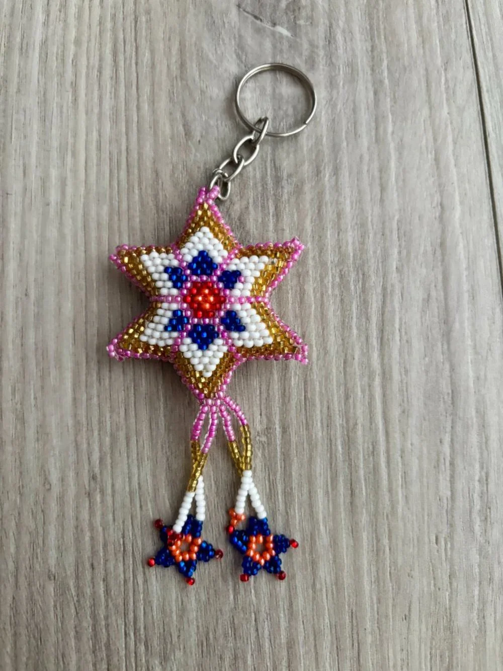 Handcrafted Beaded Star Keychain & Bag Charm